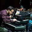 Fabrizio Allegrini pianista e tastierista degli Indiana Supermarket in concerto all'Auditorium "Parco della Musica" di Roma.